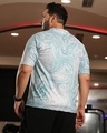 Shop Men's Icy Blue & White Abstract Printed Oversized Plus Size T-shirt-Design