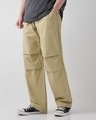 Shop Men's Beige Oversized Parachute Pants-Design