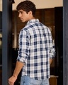 Shop Men's Indigo Blue & Beige Checked Shirt-Design