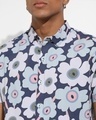 Shop Men's Indigo Blue All Over Floral Printed Shirt
