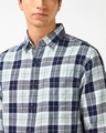 Shop Men's Indigo Blue & Green Checked Shirt