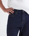 Shop Men's Indigo Blue Slim Straight Fit Stretchable Mid-Rise Jeans