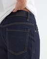 Shop Men's Indigo Blue Slim Straight Fit Stretchable Mid-Rise Jeans