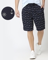 Shop Men's Indigo Printed Woven Shorts-Front