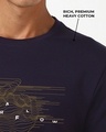 Shop Men's Inking Blue Live For The Night Graphic Printed T-shirt