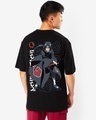 Shop Men's Black Itachi Uchiha Graphic Printed Oversized T-shirt-Front