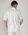 Shop Men's Ivory White & Icy Blue Floral Printed Relaxed Fit Shirt-Full
