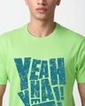 Shop Men's Jade Lime Green Yeah Nah Typography T-shirt