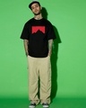 Shop Men's Jet Black Altitude Graphic Printed Oversized T-shirt