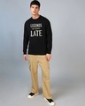 Shop Men's Jet Black Always Late Typography Oversized T-shirt