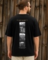 Shop Men's Jet Black Archive DNA Graphic Printed Oversized T-shirt-Front