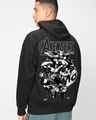 Shop Men's Jet Black Avengers Graphic Printed Oversized Hoodies-Front