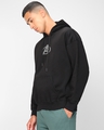 Shop Men's Jet Black Avengers Graphic Printed Oversized Hoodies-Full