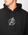 Shop Men's Jet Black Avengers Graphic Printed Oversized Hoodies