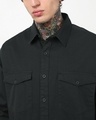 Shop Men's Jet Black Oversized Cargo Shirt