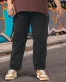 Shop Men's Jet Black Baggy Oversized Plus Size Cargo Pants-Front
