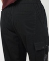 Shop Men's Jet Black Graphic Printed Straight Fit Cargo Pants
