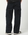Shop Men's Jet Black Baggy Straight Fit Cargo Pants-Design