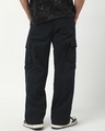 Shop Men's Jet Black Baggy Straight Fit Cargo Pants-Design