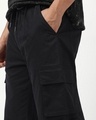 Shop Men's Jet Black Baggy Straight Fit Cargo Pants