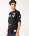 Shop Men's Jet Black Batman Typography Oversized T-shirt-Full