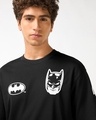 Shop Men's Jet Black Batman Typography Oversized T-shirt