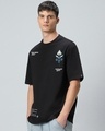 Shop Men's Jet Black Break Norms Graphic Printed Oversized T-shirt-Full