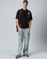 Shop Men's Jet Black Break Norms Graphic Printed Oversized T-shirt