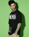 Shop Men's Jet Black Chopper Sensei Graphic Printed Oversized T-shirt-Full