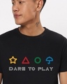 Shop Men's Jet Black Dare To Play Graphic Printed T-shirt