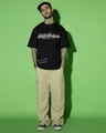 Shop Men's Jet Black Dark Night Graphic Printed Oversized T-shirt
