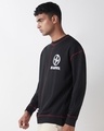 Shop Men's Jet Black Deadpool Graphic Printed Oversized Sweatshirt-Full