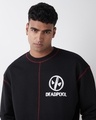 Shop Men's Jet Black Deadpool Graphic Printed Oversized Sweatshirt