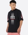 Shop Men's Jet Black Drop Gear Graphic Printed Oversized T-shirt-Full