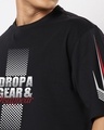 Shop Men's Jet Black Drop Gear Graphic Printed Oversized T-shirt
