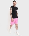Shop Men's Jet Black Float Graphic Printed Oversized Vest-Full
