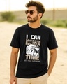 Shop Men's Jet Black Freeze Time Graphic Printed T-shirt-Front