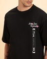Shop Men's Jet Black Front Man Graphic Printed Oversized T-shirt