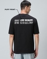Shop Men's Jet Black Game Over Graphic Printed Oversized T-shirt-Full
