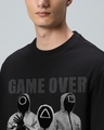 Shop Men's Jet Black Game Over Graphic Printed Oversized T-shirt