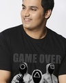 Shop Men's Jet Black Game Over Graphic Printed Plus Size T-shirt