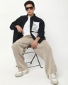Shop Men's Jet Black Stay Original Graphic Printed Oversized Shirt-Full