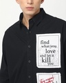 Shop Men's Jet Black Stay Original Graphic Printed Oversized Shirt