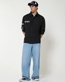 Shop Men's Jet Black Graphic Printed Oversized Shirt-Full