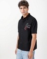 Shop Men's Jet Black Graphic Printed Oversized Shirt-Design