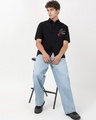Shop Men's Jet Black Graphic Printed Oversized Shirt-Full