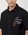 Shop Men's Jet Black Graphic Printed Oversized Shirt
