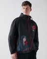 Shop Men's Jet Black Itachi Graphic Printed Oversized Windcheater Jacket-Design