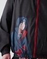 Shop Men's Jet Black Itachi Graphic Printed Oversized Windcheater Jacket