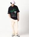 Shop Men's Jet Black Higher Graphic Printed Oversized T-shirt